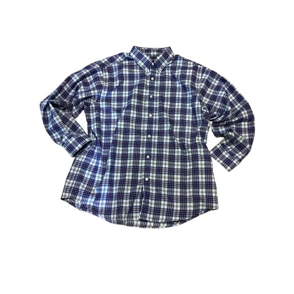 Roundtree  Yorke Men Blue Plaid Long XL - Picture 1 of 8